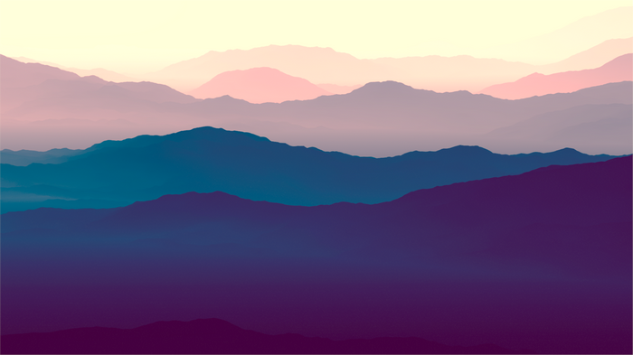 Landscape, Minimal, Gradient, Horizon, Mountains, Purple, 4K