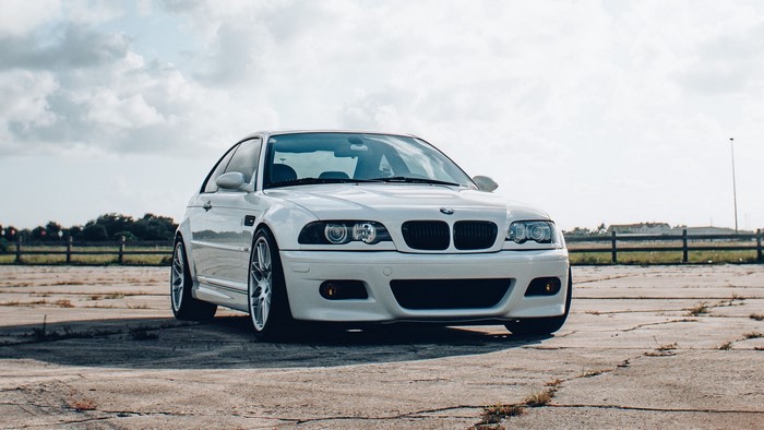 White BMW M3 Coupe on Pavement