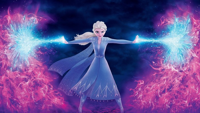 Elsa from Frozen 2 using ice powers