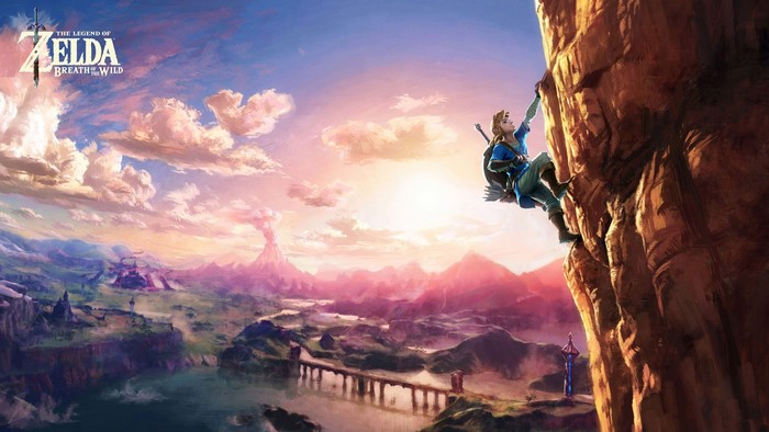 Link climbing a cliff in The Legend of Zelda: Breath of the Wild