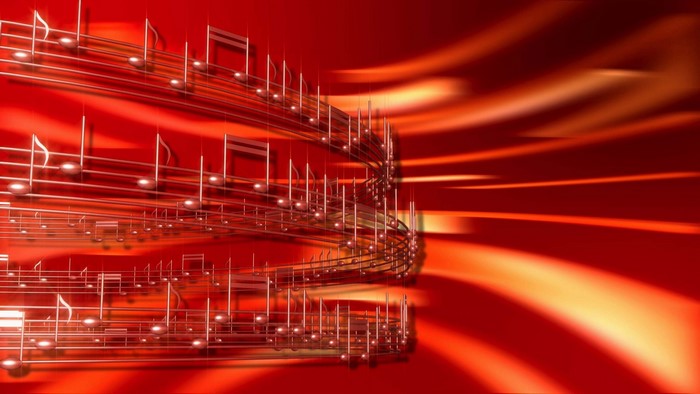 Abstract Red Music Notes