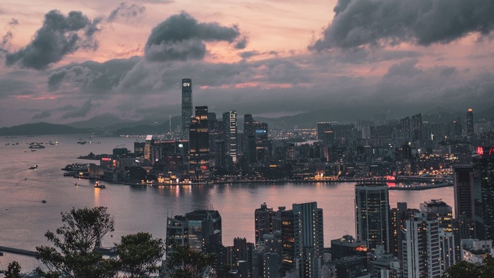 Hong Kong skyline at dusk
