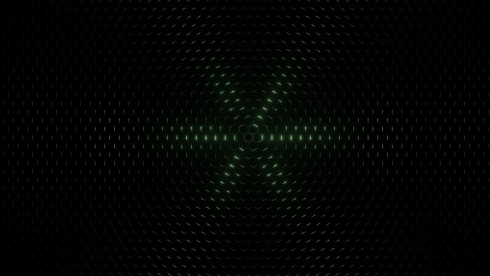 Abstract Hexagonal Pattern with Green Light