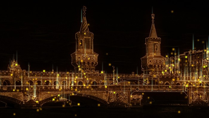 Oberbaum Bridge Berlin digital art