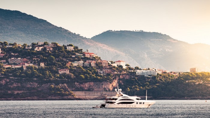 Yacht off the coast of Monte Carlo