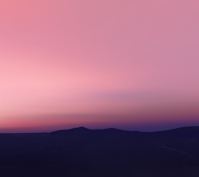 Android stock wallpaper with mountains at dusk