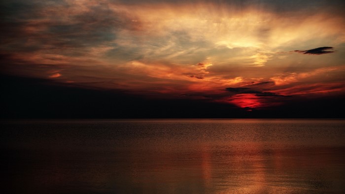 Sunset over the ocean