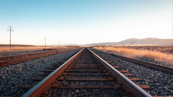 Railway tracks stretching into the distance