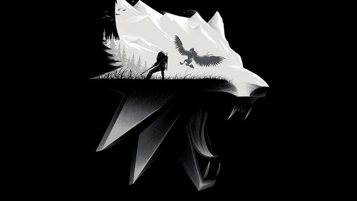 Geralt of Rivia fighting a Griffin in The Witcher 3