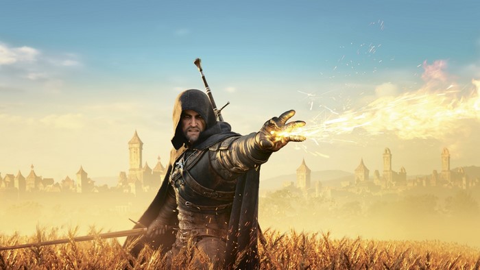 Geralt of Rivia casting a spell in The Witcher 3: Wild Hunt