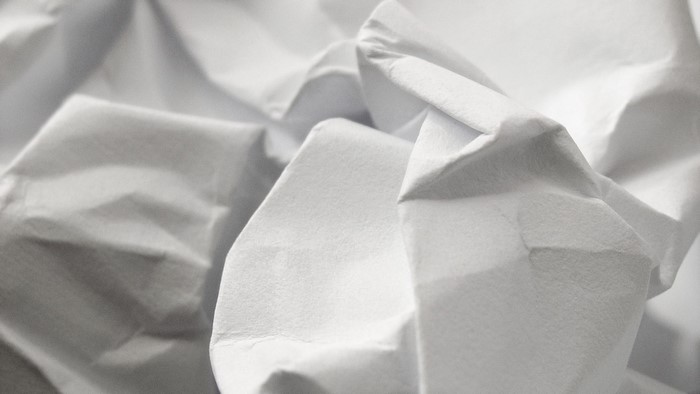 Crumpled white paper