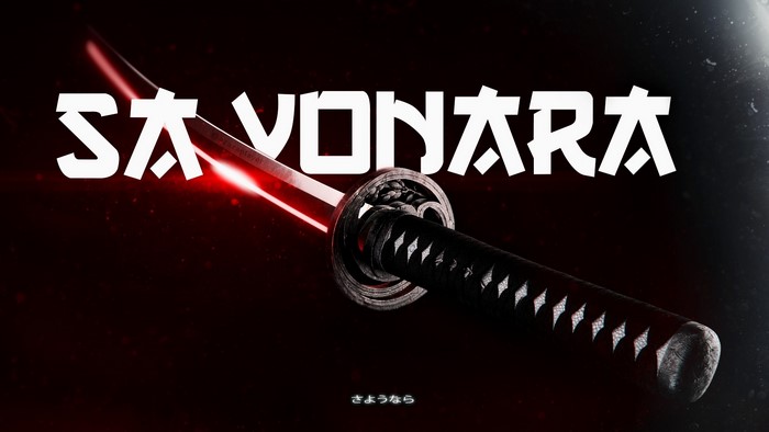 Katana with Japanese text