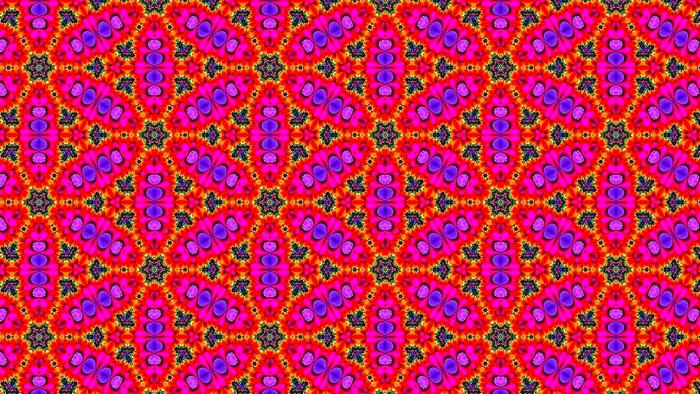 Abstract kaleidoscopic pattern with pink and purple