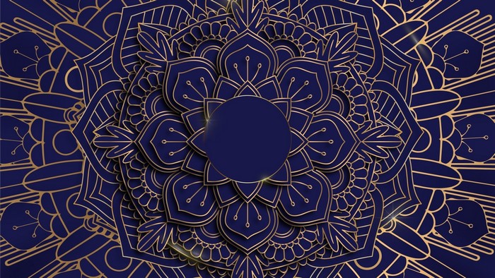 Dark blue and gold mandala pattern