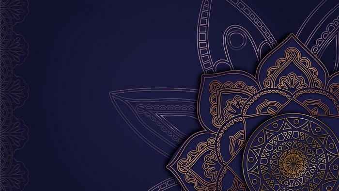 Elegant Mandala in Deep Blue and Gold