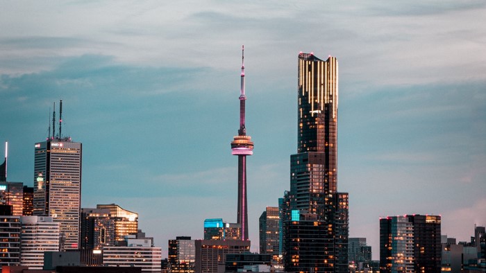 Toronto Skyline with CN Tower at Dusk