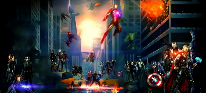 Avengers and Agents of SHIELD in a City Battle 4K