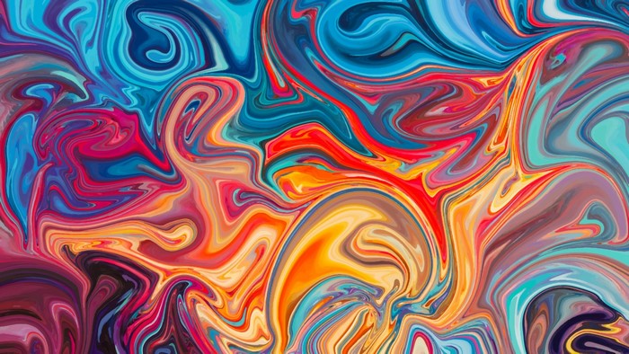 Abstract colorful paint swirls