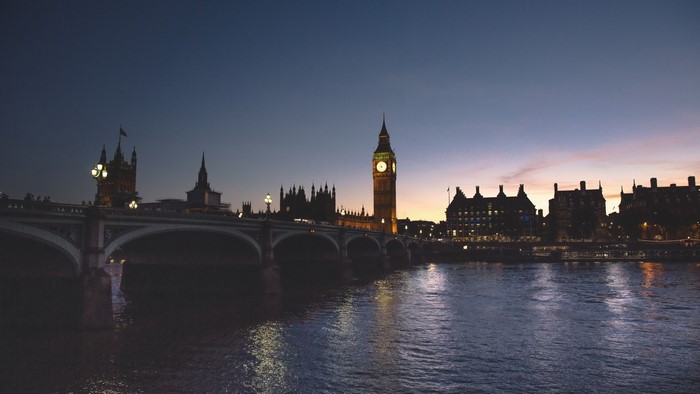 4K London Night Skyline with Big Ben