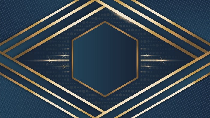 Abstract geometric background with gold and blue elements