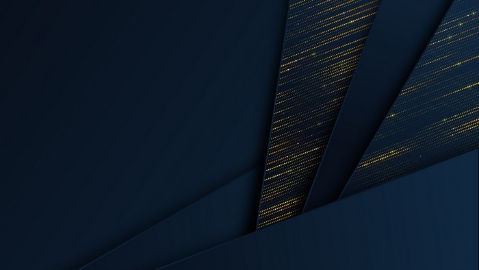 Dark blue abstract background with gold glitter