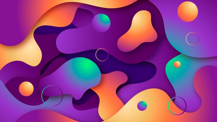 Abstract 3D fluid shapes with gradients