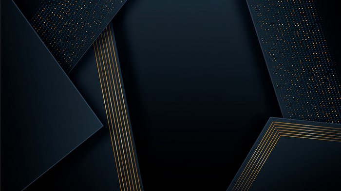 Dark Abstract Geometric Background with Gold Accents