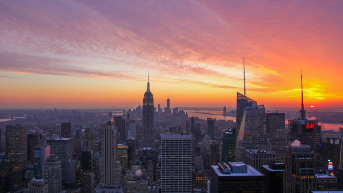 New York City Skyline at Sunset