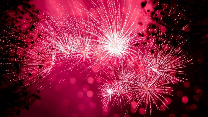 Pink Fireworks Display