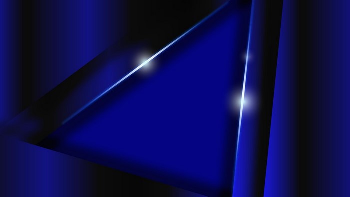 Abstract blue and black geometric shapes with light streaks