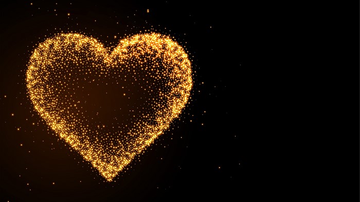4K Heart Made of Golden Glitter