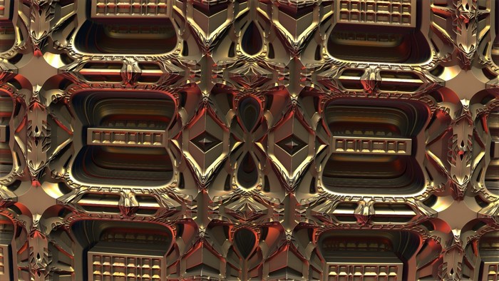 3D fractal abstract metallic structure