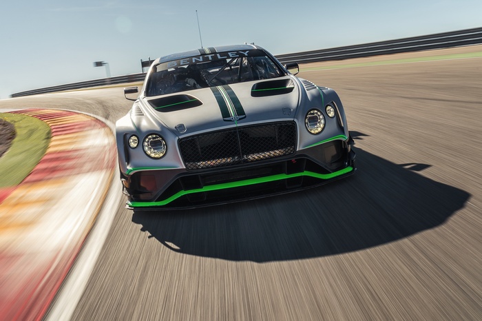 Bentley Continental GT3 race car on track 4K