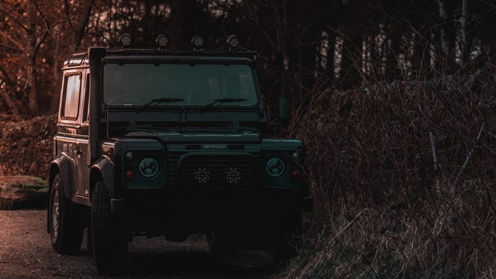 Black Land Rover Defender SUV
