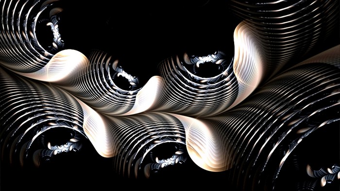 Abstract fractal pattern with metallic curves