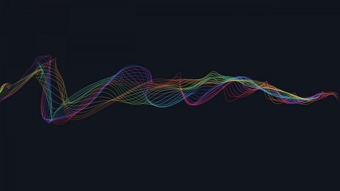 Rainbow Lines Abstract Waveform