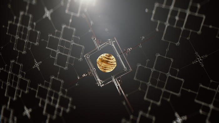Abstract Network with Golden Sphere