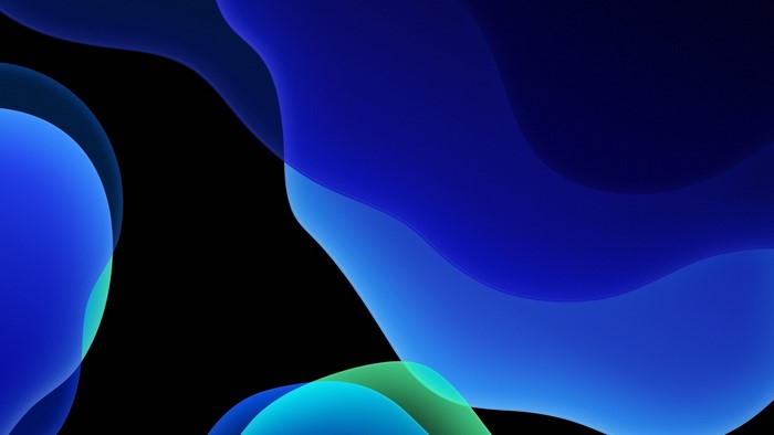 Abstract Blue and Green Swirls on Black