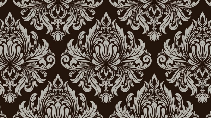Damask pattern with floral motifs