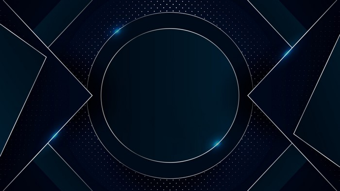 Dark blue abstract geometric background with silver accents