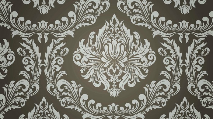 Damask pattern with floral motifs