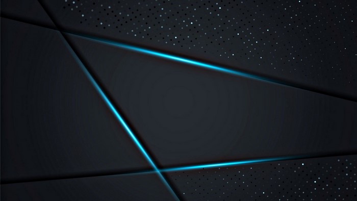 Dark abstract background with blue neon lines and dots