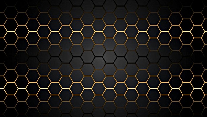 Black and gold honeycomb pattern