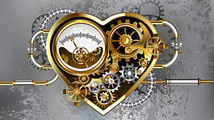 Steampunk Heart with Gears and Gauge