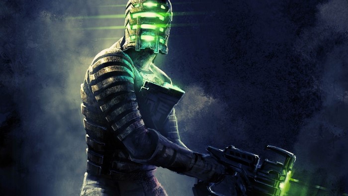 Isaac Clarke from Dead Space holding a weapon