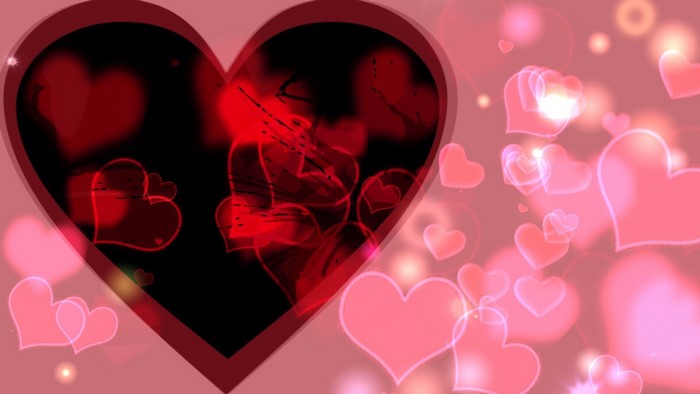 Red and pink hearts background