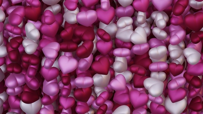 Pile of Pink and Red Hearts