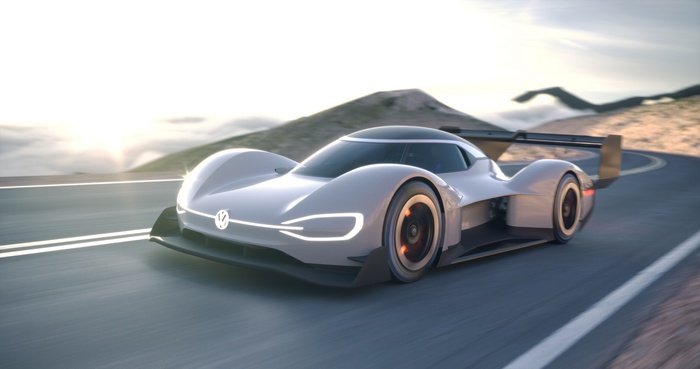 Volkswagen I.D. R Pikes Peak electric race car on road