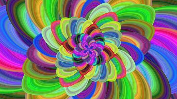 Colorful abstract fractal flower pattern