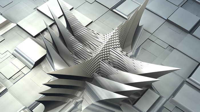 Abstract 3D metallic fractal structure